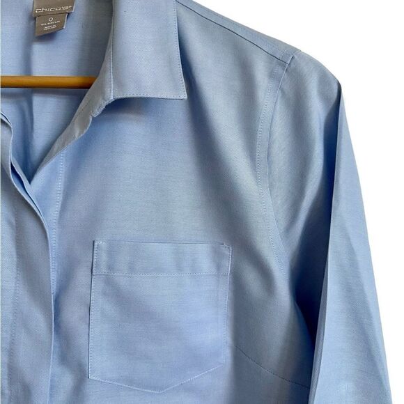 Chico’s Button-down Shirt Blue Size Small - Picture 4 of 7